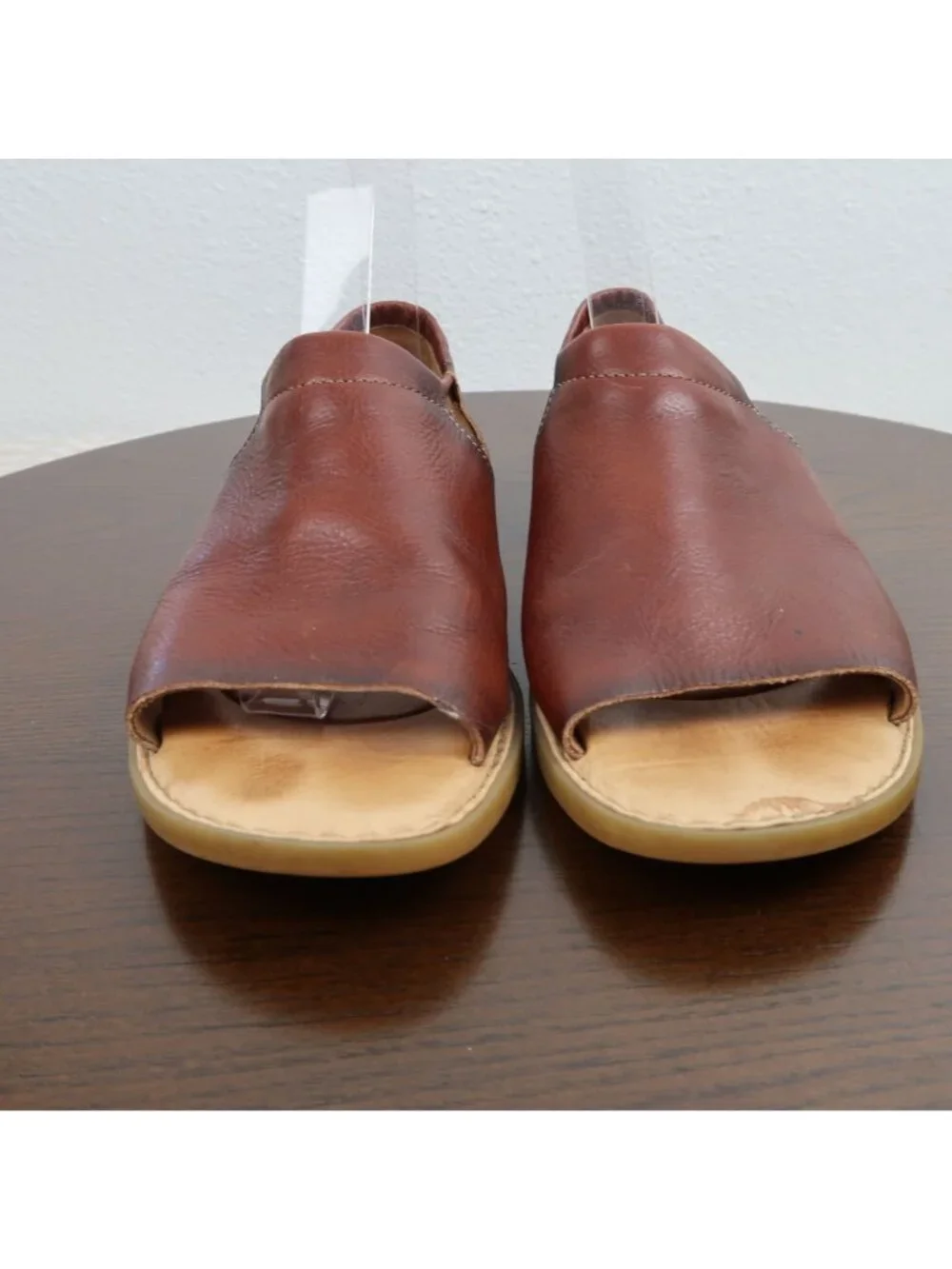 Born 9vCove Brown Leather Open-Toe Sandals With Slingback Strap & Cushioned Sole - Picture 6 of 8